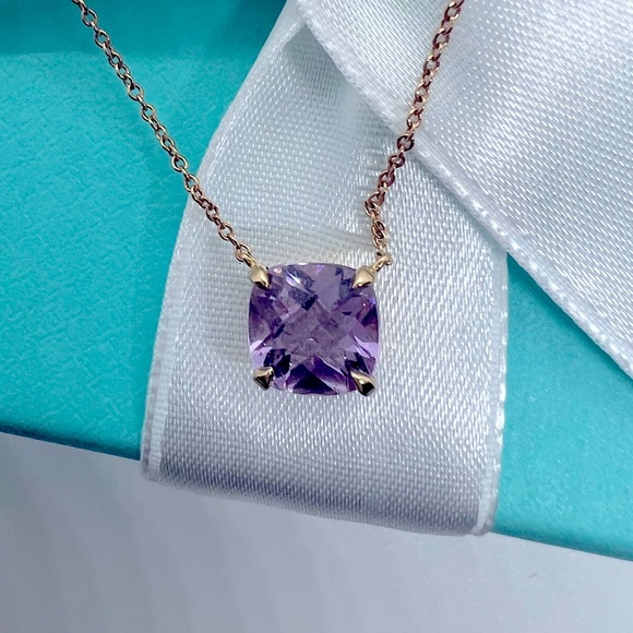 Tiffany & Co. Jewelry - Tiffany & Co. Amethyst Sparkler Necklace on 18k Rose Gold 16"